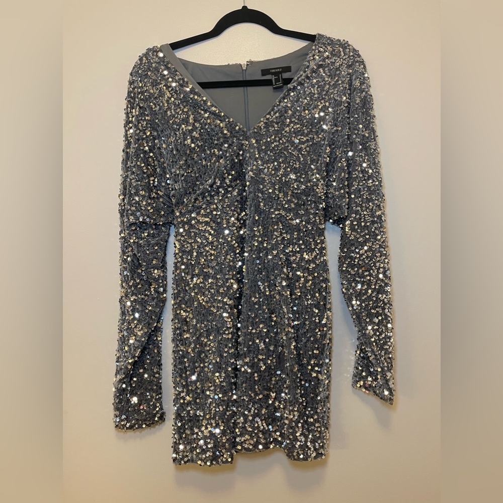 Sequin silver dress